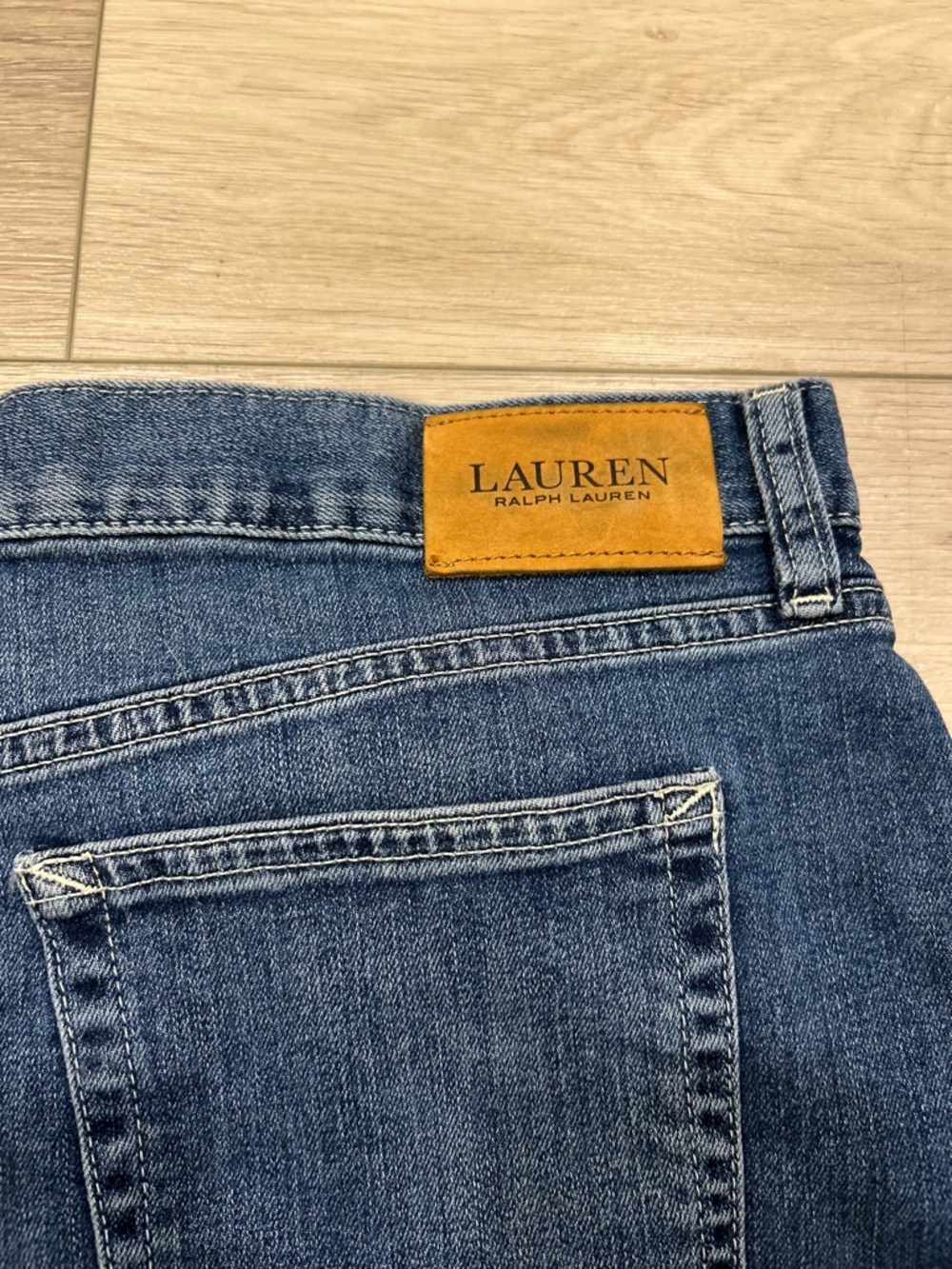 Lauren Ralph Lauren Women’s Denim Midi Skirt Size 8 Blue Stretch Classic Capsule - Picture 3 of 7